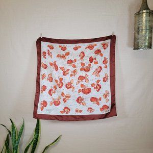 Vintage Kaiser Glove & Accessories Mushrooms and Leaves Fall Scarf